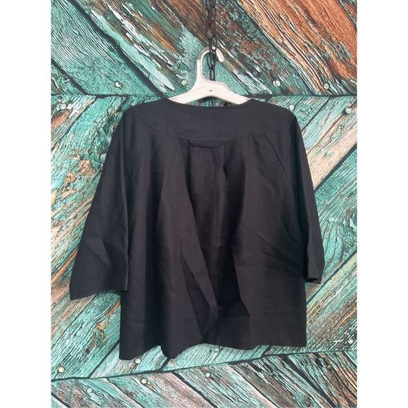 Sherry Taylor Linen Blend Blazer Jacket Size M Black 🍒🌿 - Picture 4 of 14